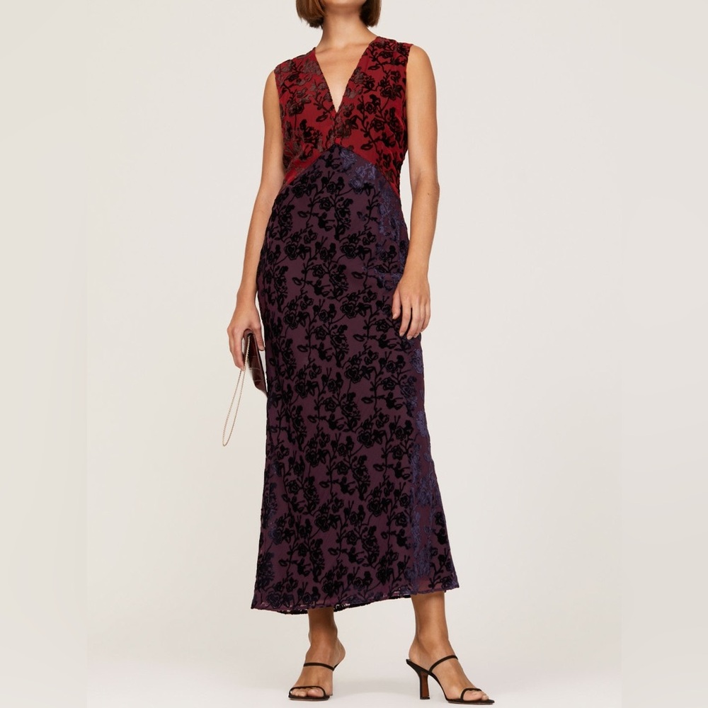 Marina Moscone x RTR velvet slip sleeveless midi maxi dress US4 / S
